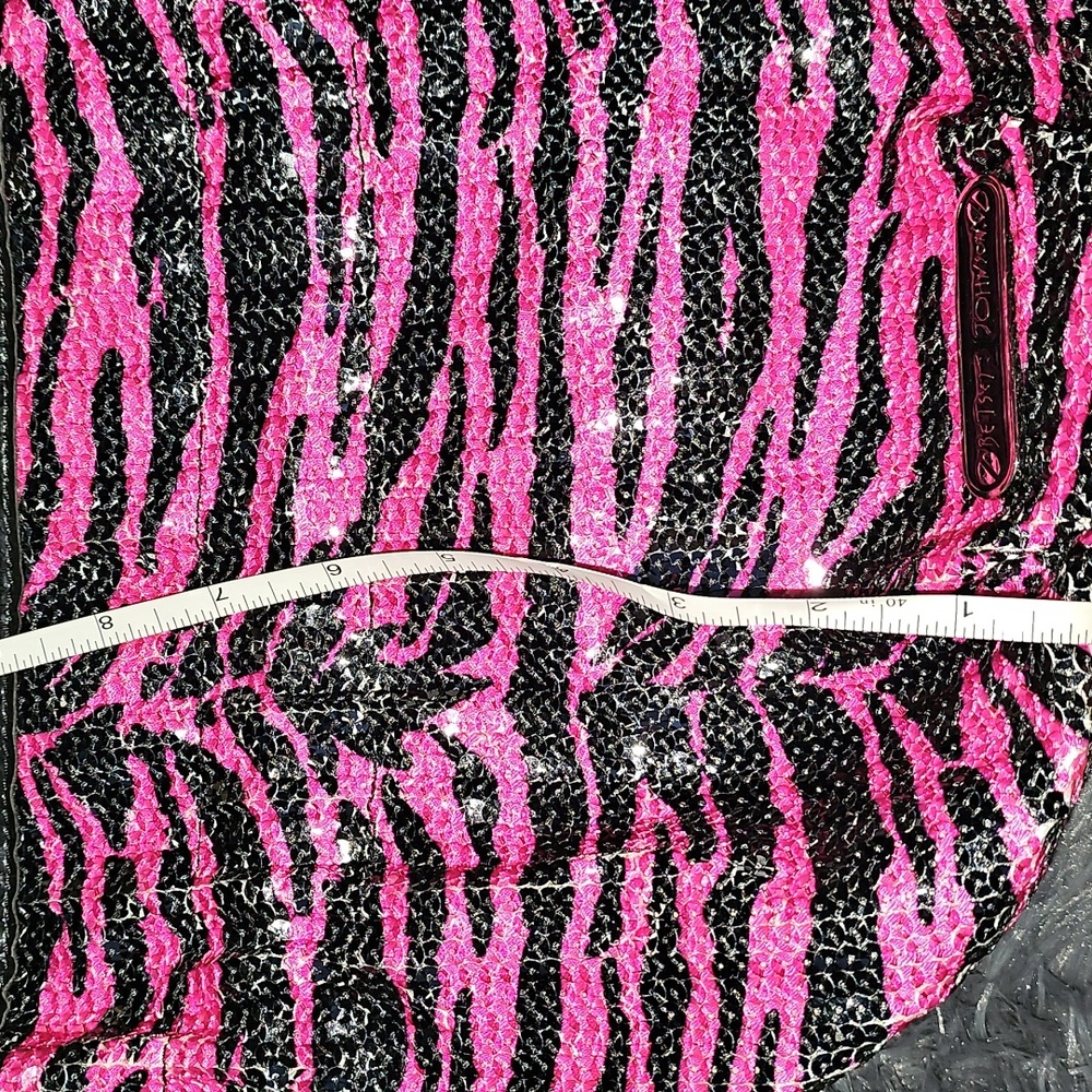 Betsey Johnson Vibrant Pink and Black Zebra Shoulder Bag - Picture 4 of 4